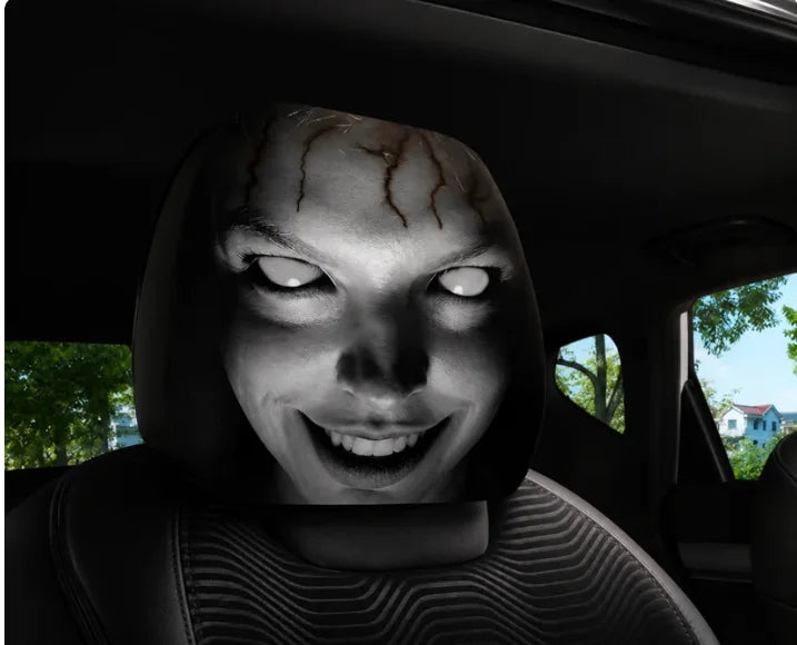 Cover fitted on a car headrest